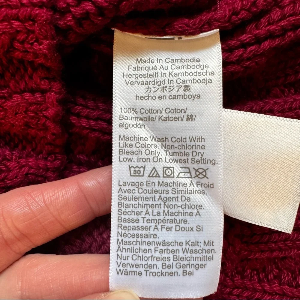J. Crew Women's Cable-knit Crewneck Sweater - Color- Vivid Mulberry. Size Small